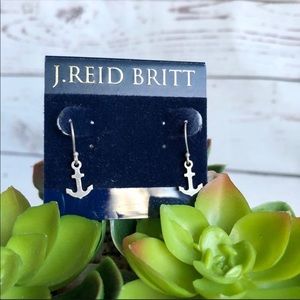 Sterling silver Anchor Earrings J Reid Britt NWT